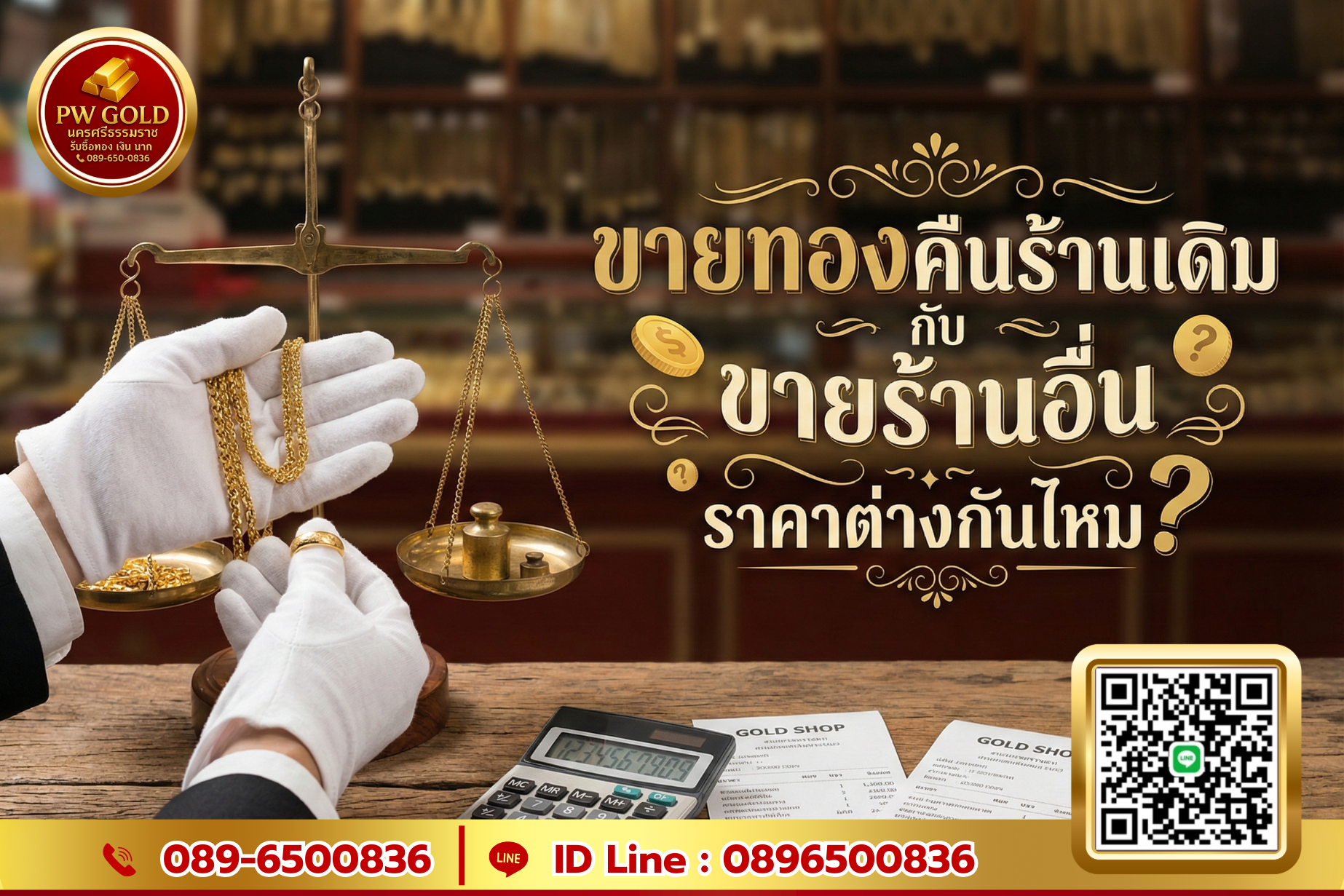 ขายทองคืนร้านเดิม กับ ขายร้านอื่น ราคาต่างกันไหม
